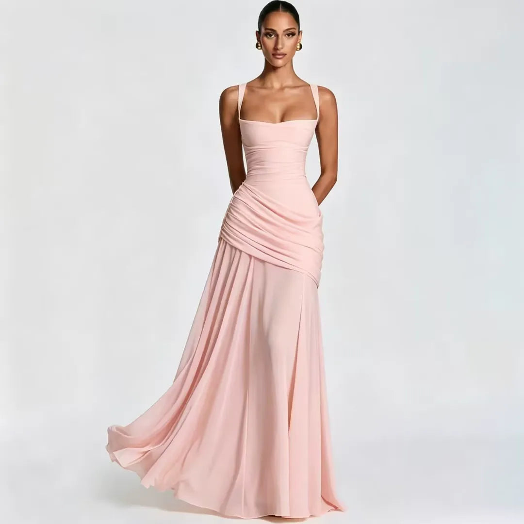 Enie | Vestido Largo Escote Cuadrado