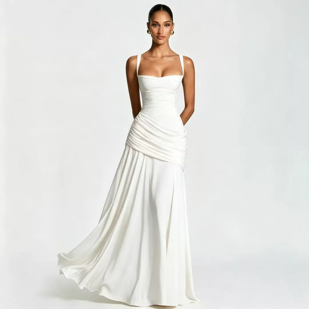 Enie | Vestido Largo Escote Cuadrado