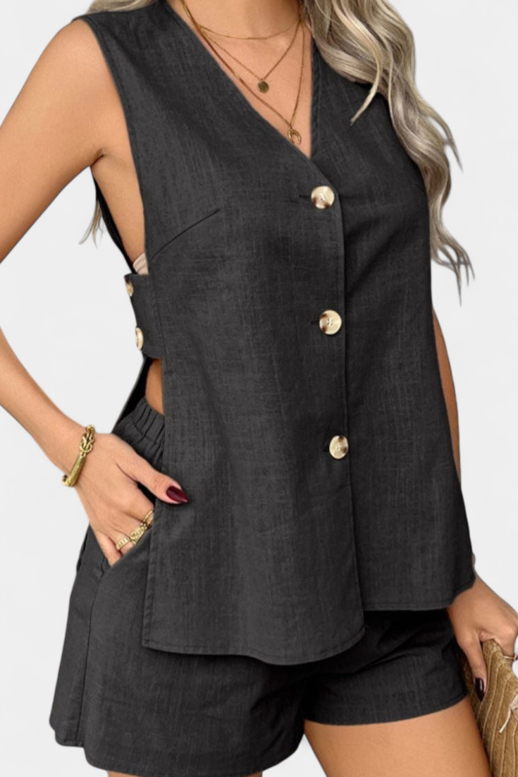 Loren | Conjunto de Lino Sin Mangas