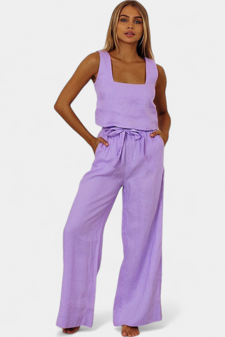 Pascuala | Conjunto de Lino Blusa y Pantalón