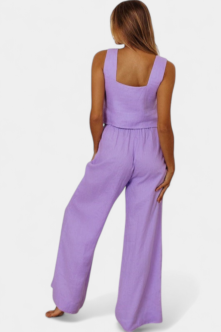 Pascuala | Conjunto de Lino Blusa y Pantalón