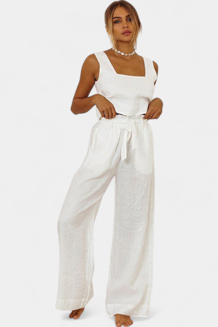 Pascuala | Conjunto de Lino Blusa y Pantalón