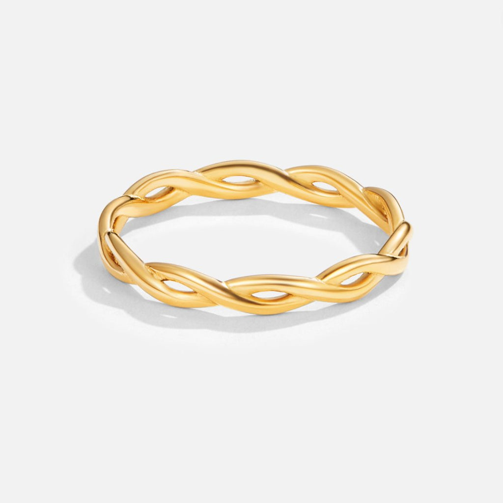 Anillo Espiral Infinito Dorado 18K