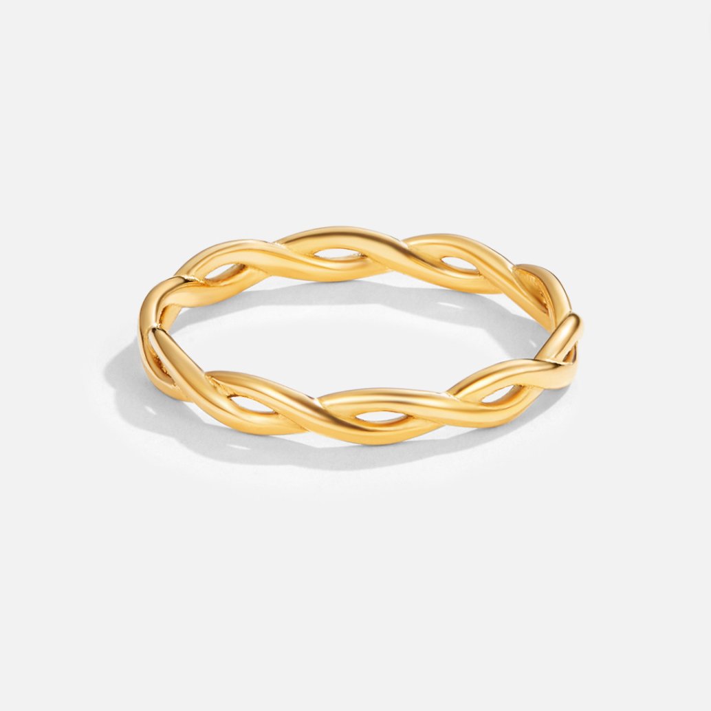 Anillo Espiral Infinito Dorado 18K