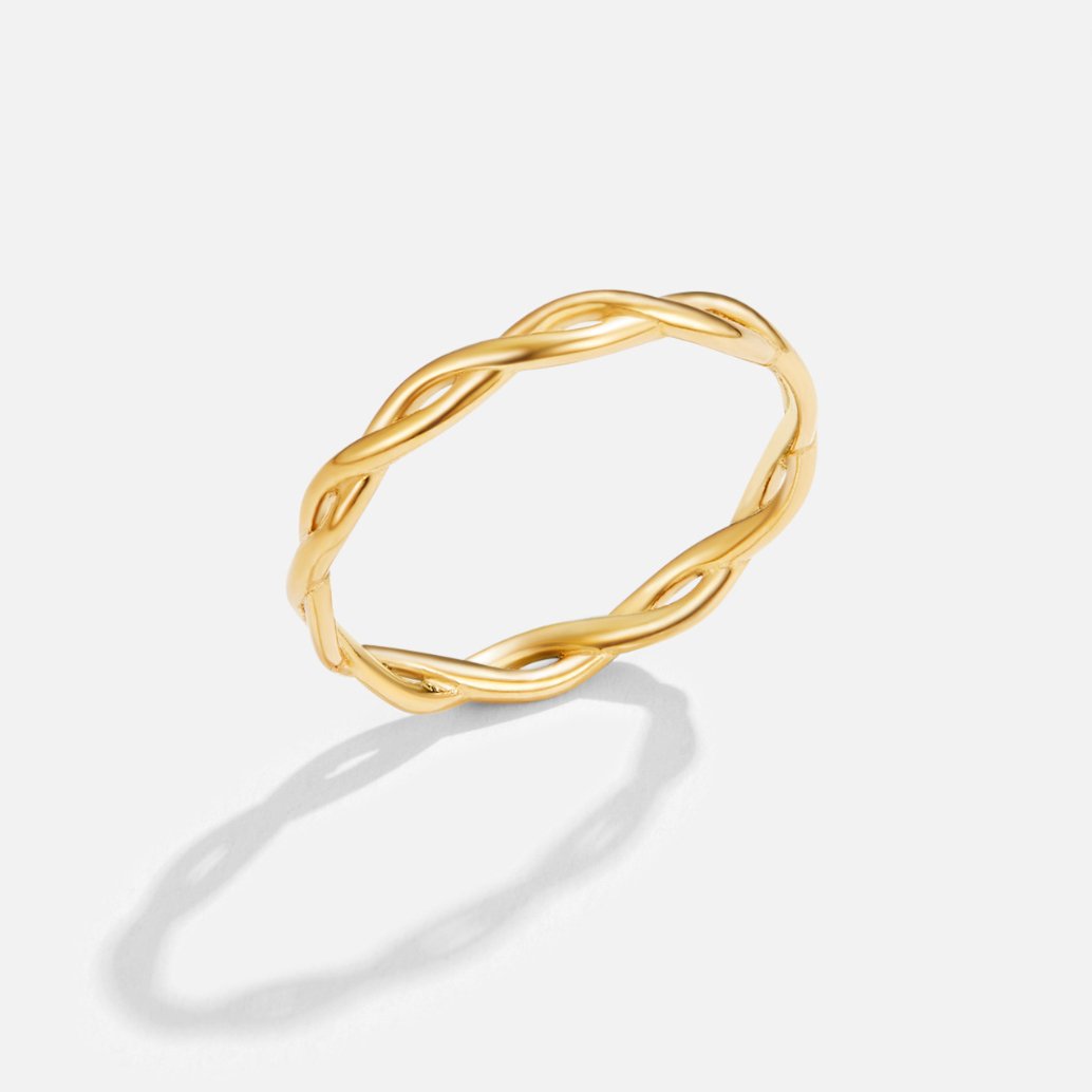 Anillo Espiral Infinito Dorado 18K