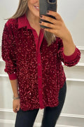 Queralt | Camisa con Lentejuelas Brillantes