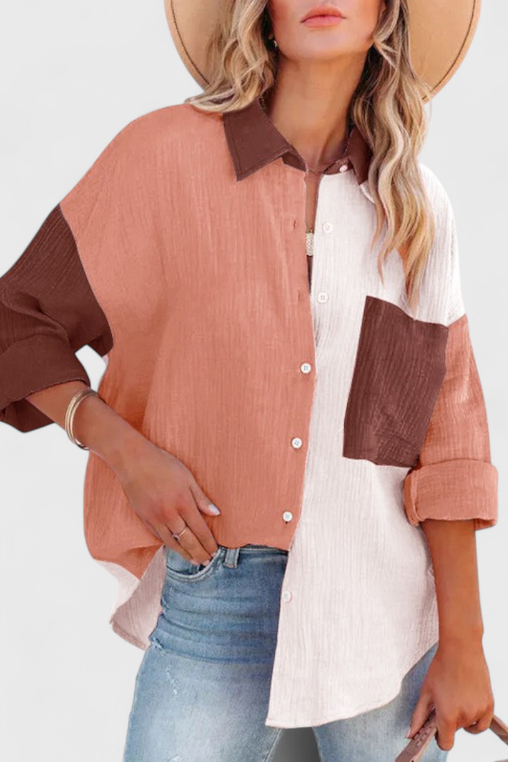 Juniper | Blusa de Botones Color Block