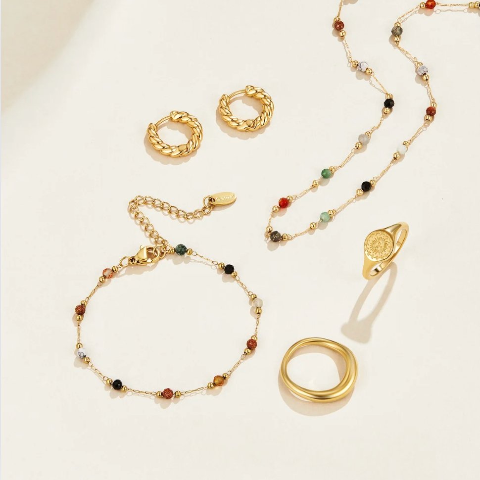 Lina | Collar de Cuentas y Piedras