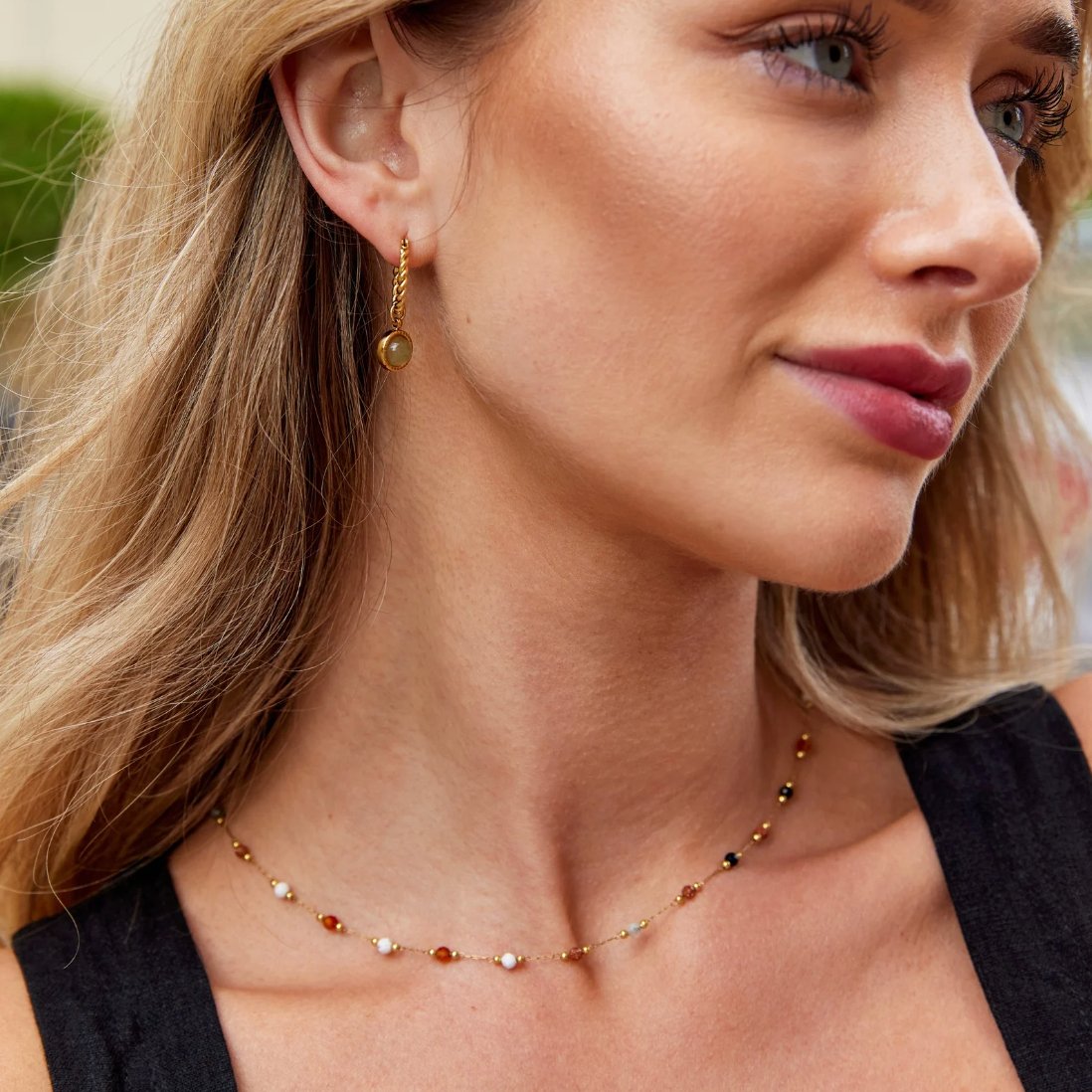 Lina | Collar de Cuentas y Piedras