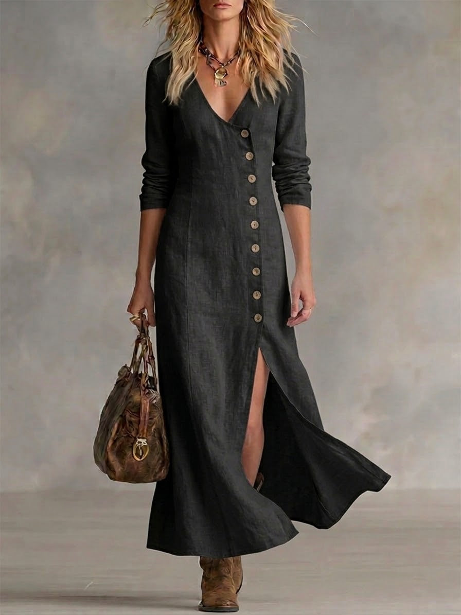 Elara | Vestido Maxi con Botones