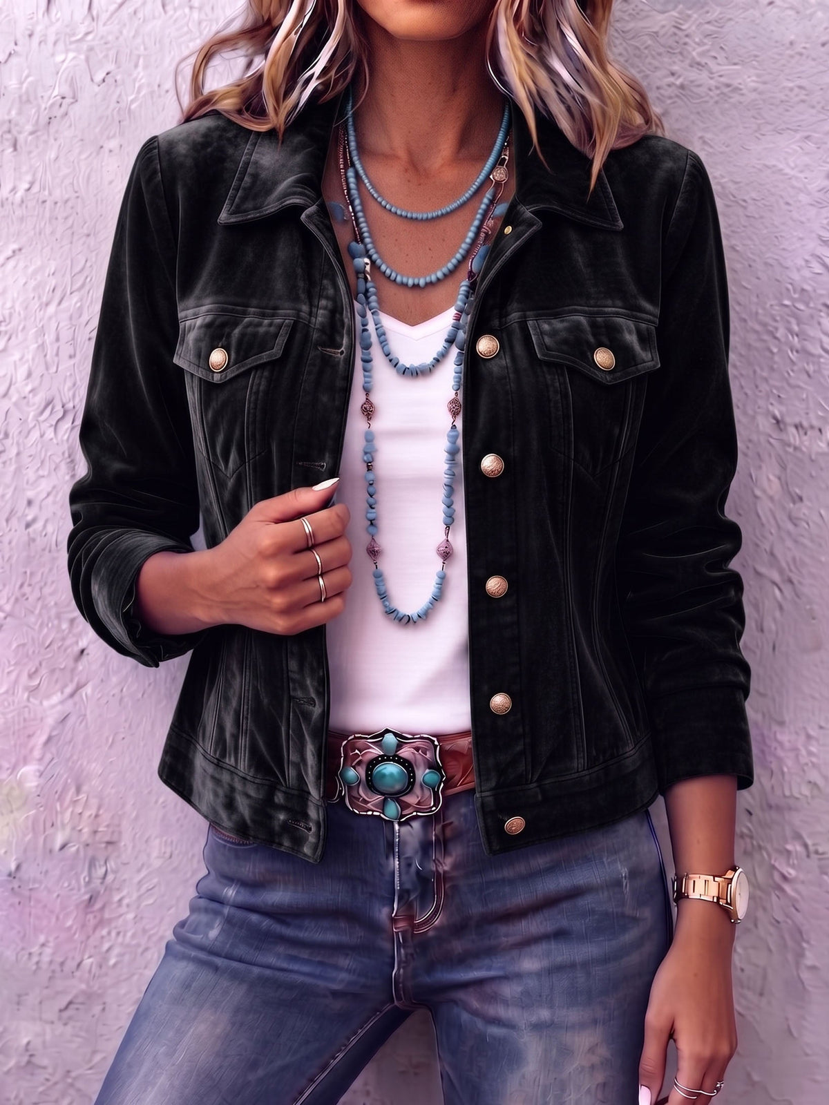 Diana | Chaqueta de Terciopelo Boho Vintage