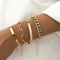 Conjunto de Pulseras Doradas Modernas