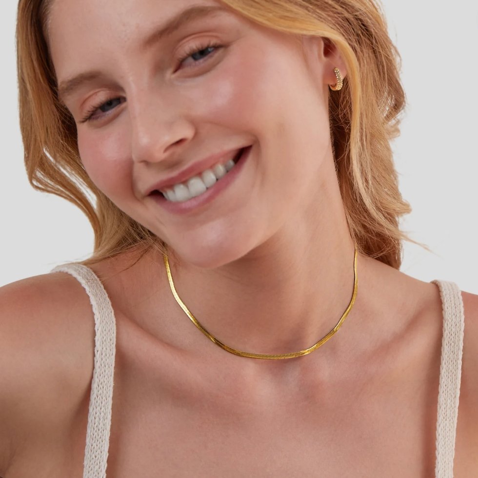Flavia | Collar de Cadena Serpiente Dorado
