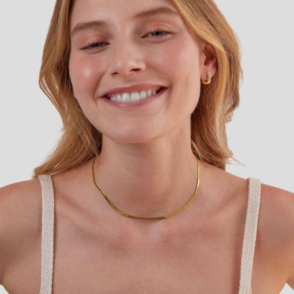 Flavia | Collar de Cadena Serpiente Dorado