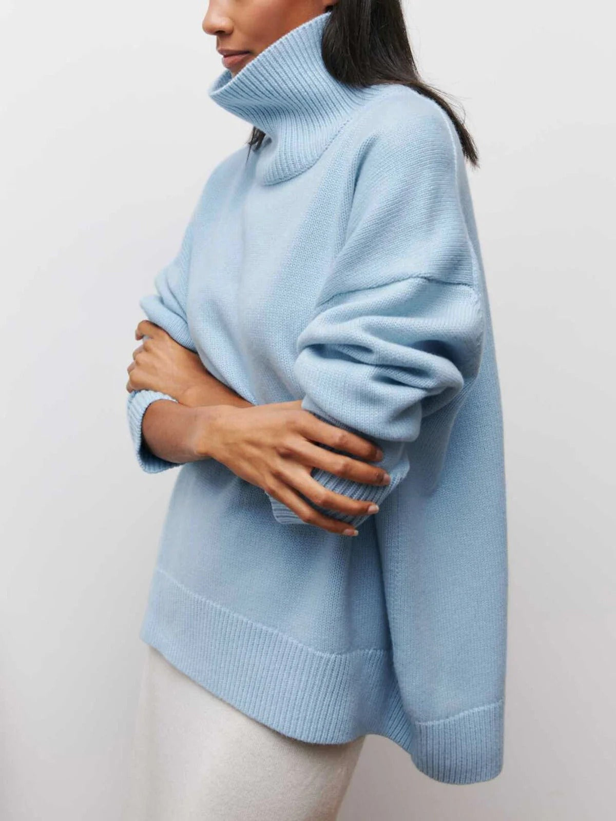 Sonia | Jersey de Punto Cuello Alto Oversized Mujer Manga Larga