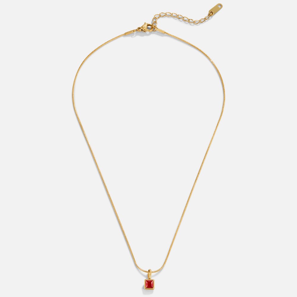 Collar con Piedra de Nacimiento Cuadrada