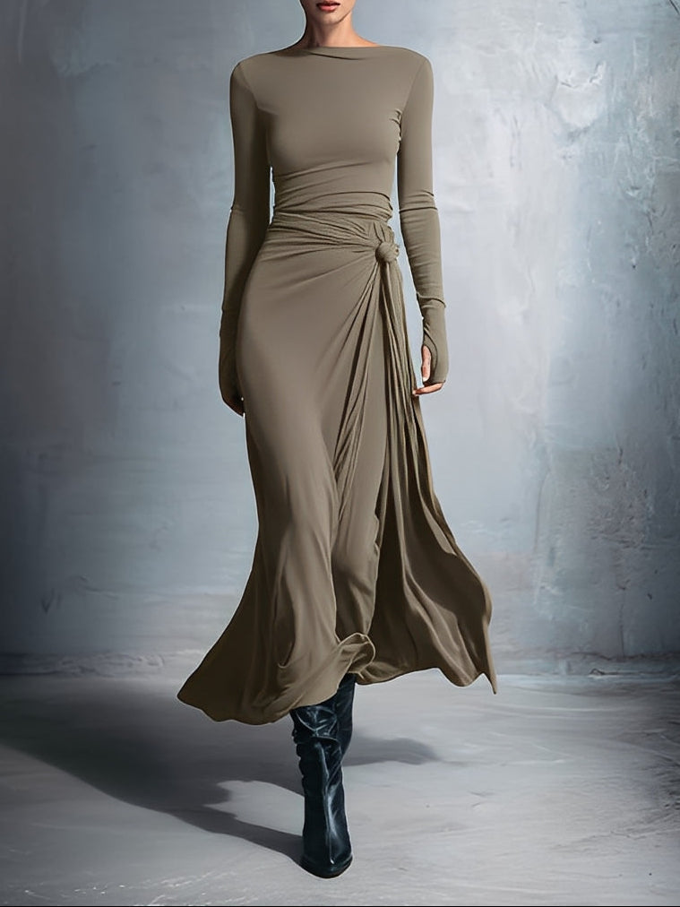 Naiara | Vestido Maxi con Nudo Lateral