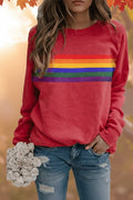 Yolanda | Sudadera Oversize Mujer Estampado Rayas Arcoíris